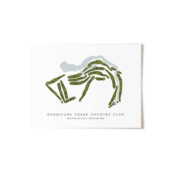 Hurricane Creek Country Club | Golf Course Map | Unframed