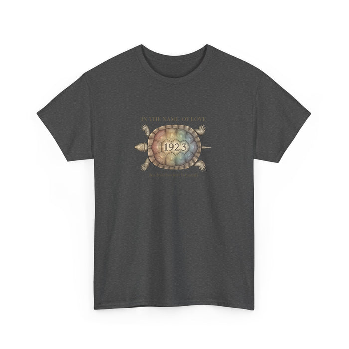 vintage illustration LGBTQ pride t-shirt with rainbow shell