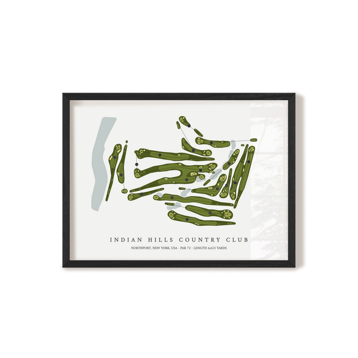 Indian Hills Country Club | Golf Course Map | Black Frame