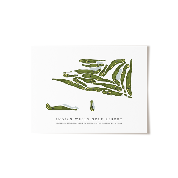 Indian Wells Golf Resort - Players Course | Golf Course Map | Unframed