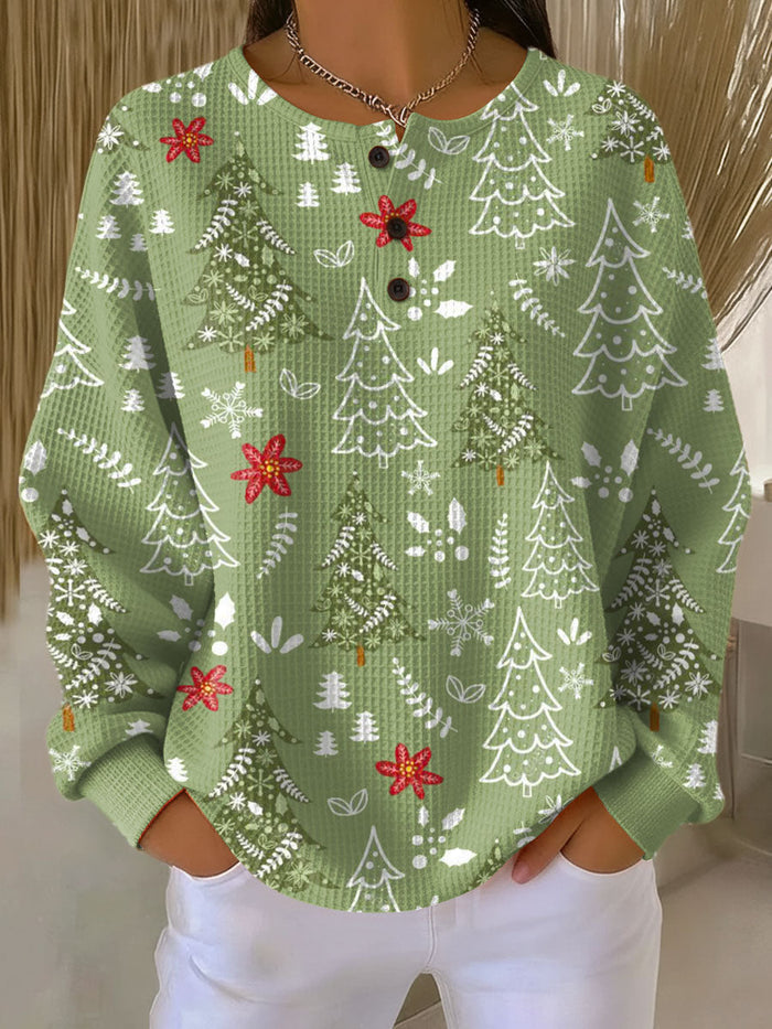Ingrid | Sweater with Christmas Tree Motif