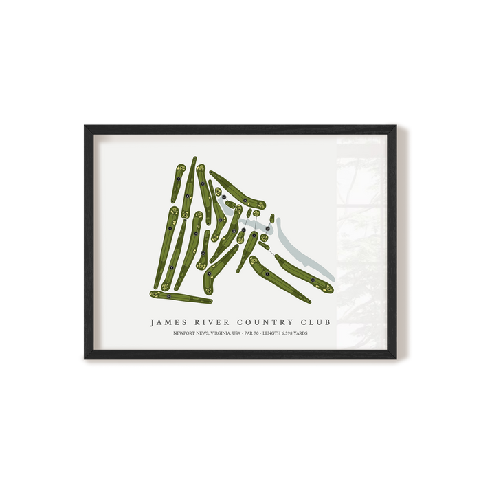 James River Country Club | Golf Course Map | Black Frame