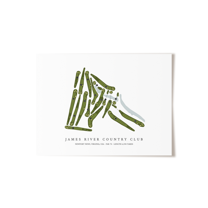 James River Country Club | Golf Course Map | Unframed