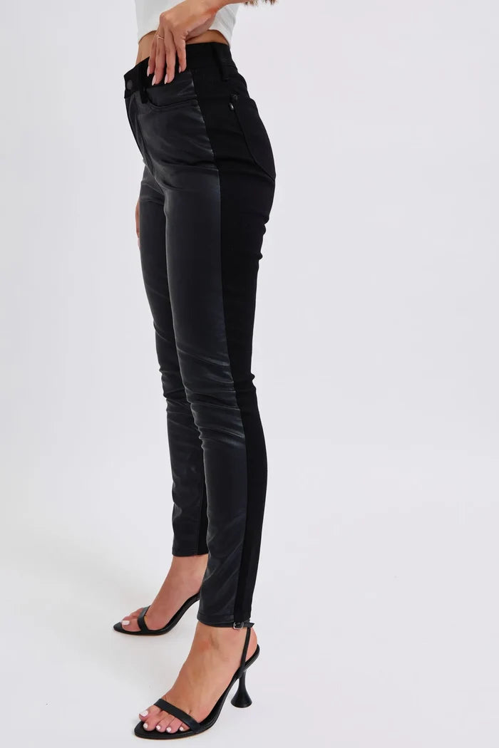 Judy Blue Plus Size HW Faux Leather Skinny Pants