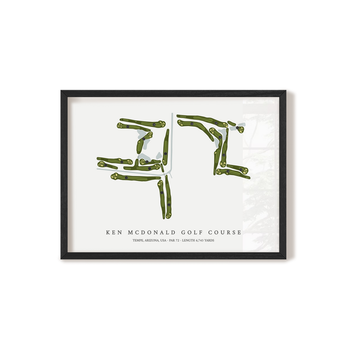 Ken McDonald Golf Course | Golf Course Map | Black Frame