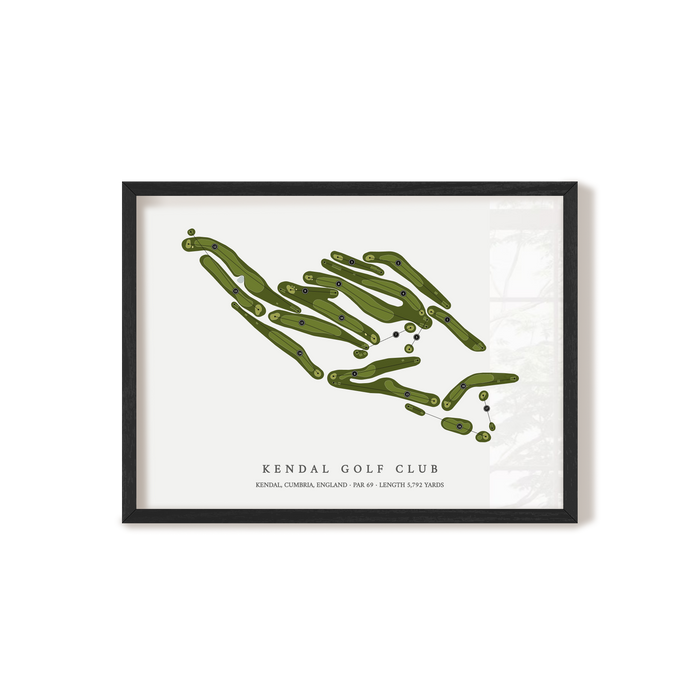 Kendal Golf Club | Golf Course Map | Black Frame
