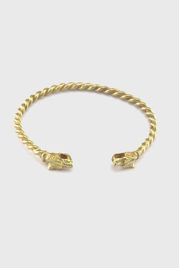 Peter + June - Knob Cuff - Adjustable Raw Brass -