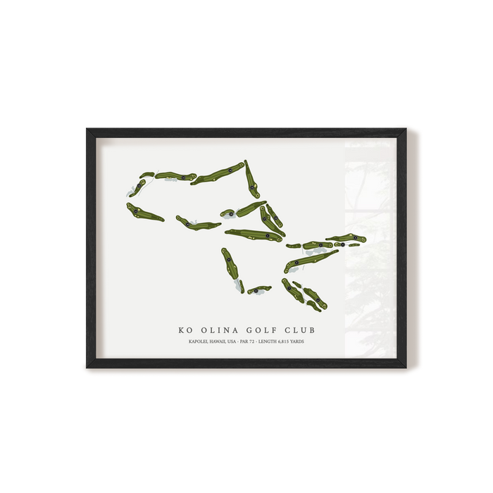 Ko Olina Golf Club | Golf Course Map | Black Frame