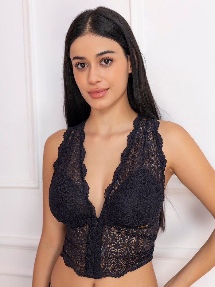 Lace Bralette Top & Bikini Panty Lingerie Set