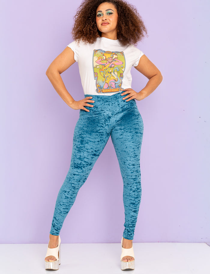 Lagoon Crushed Velvet Leggings