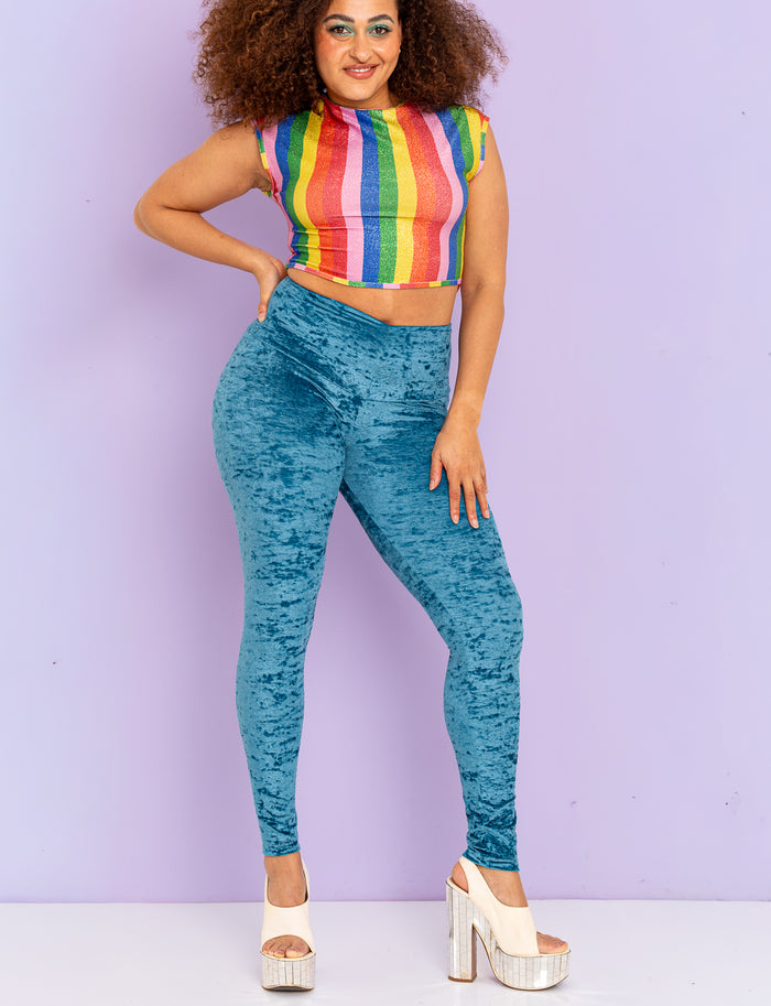 Lagoon Crushed Velvet Leggings