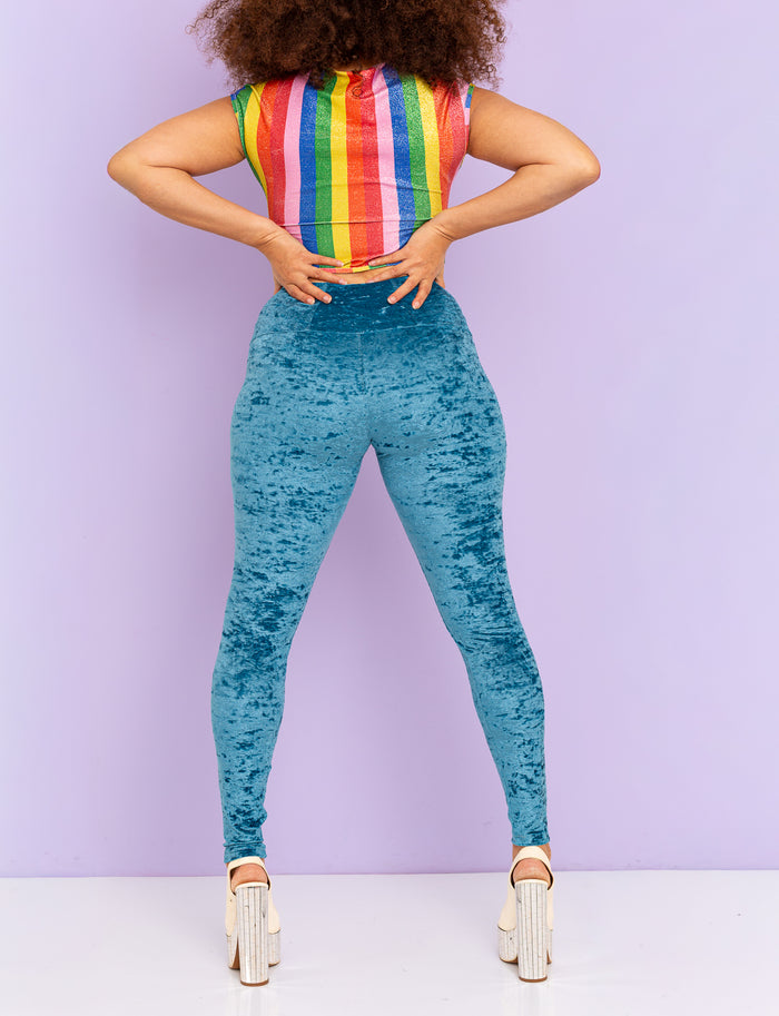 Lagoon Crushed Velvet Leggings