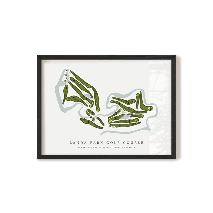 Landa Park Golf Course | Golf Course Map | Black Frame