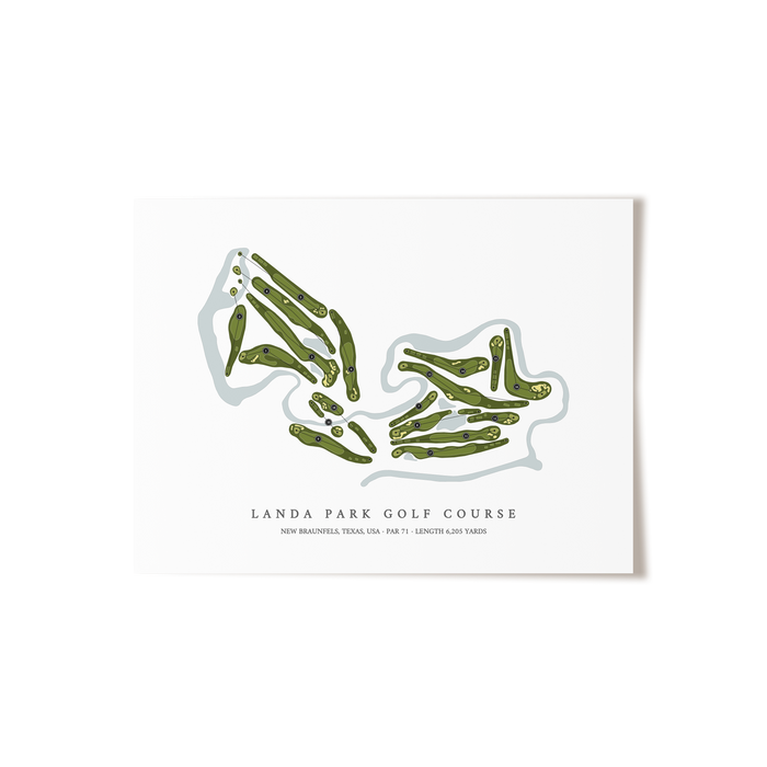 Landa Park Golf Course | Golf Course Map | Unframed