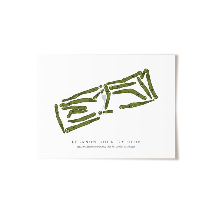 Lebanon Country Club | Golf Course Map | Unframed