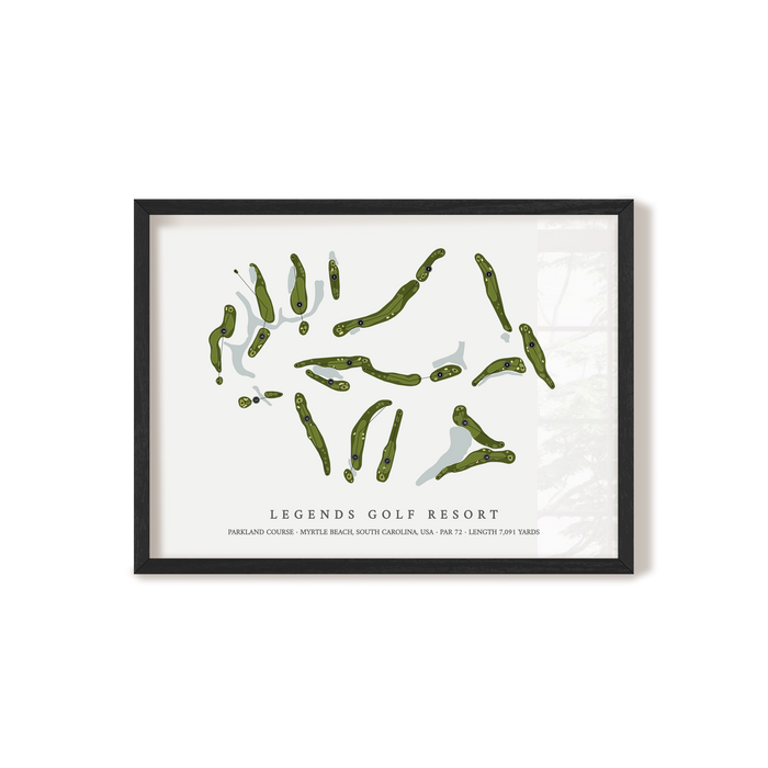 Legends Golf Resort - Parkland Course | Golf Course Map | Black Frame