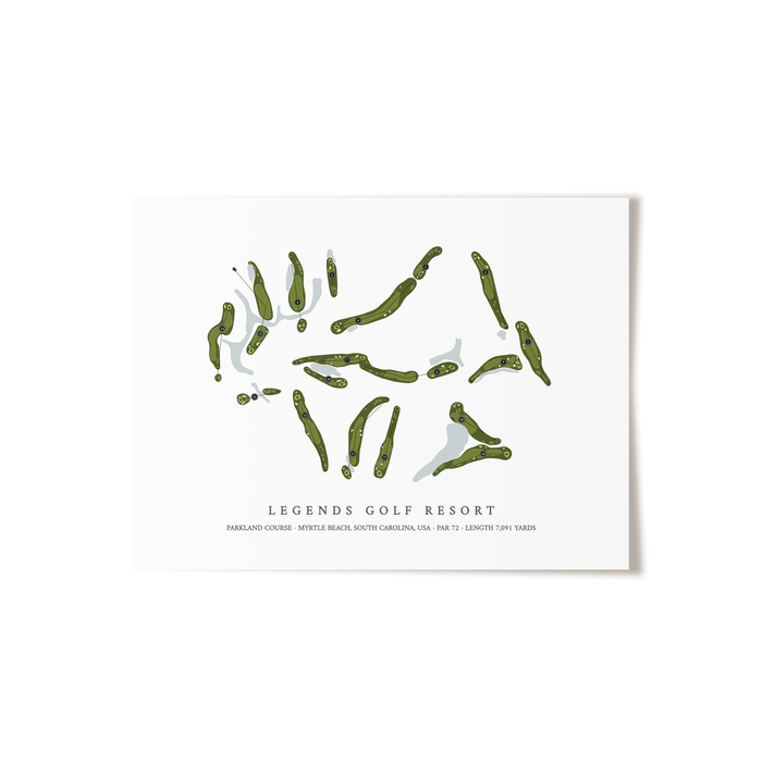 Legends Golf Resort - Parkland Course | Golf Course Map | Unframed
