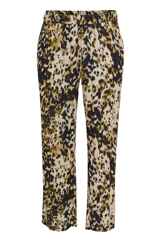 Leopard print pants on a white background