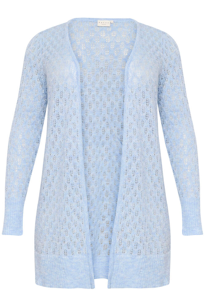 Light blue knitted cardigan on a white background