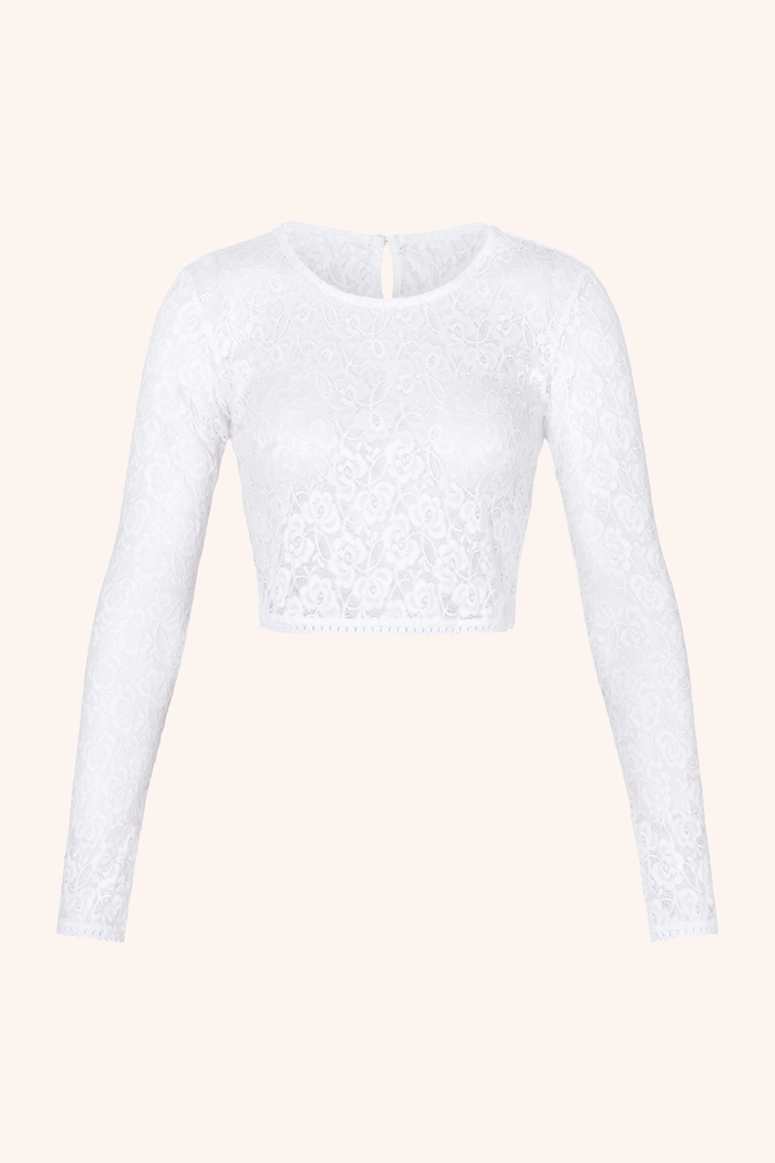 Mon Cheri XS / White Long Sleeve Crop Top White