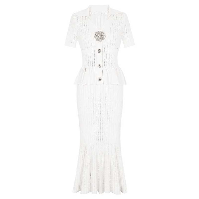 Long Sleeve Ribbed Knit Midi Dresses