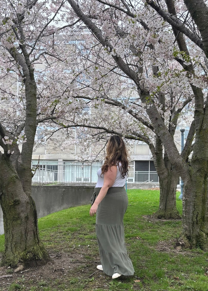 Loretta Wide Leg Pants in Olive Green