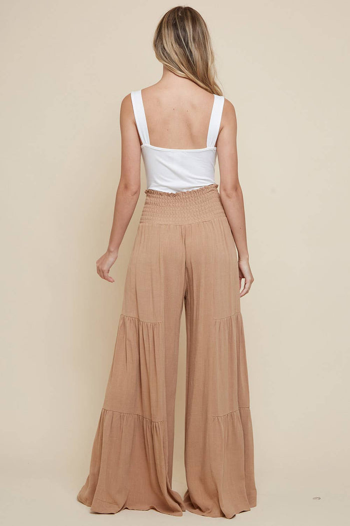 Loretta Wide Leg Pants in Tan