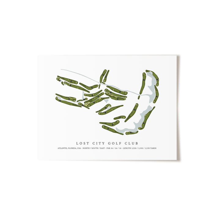 Lost City Golf Club | Golf Course Map | Unframed