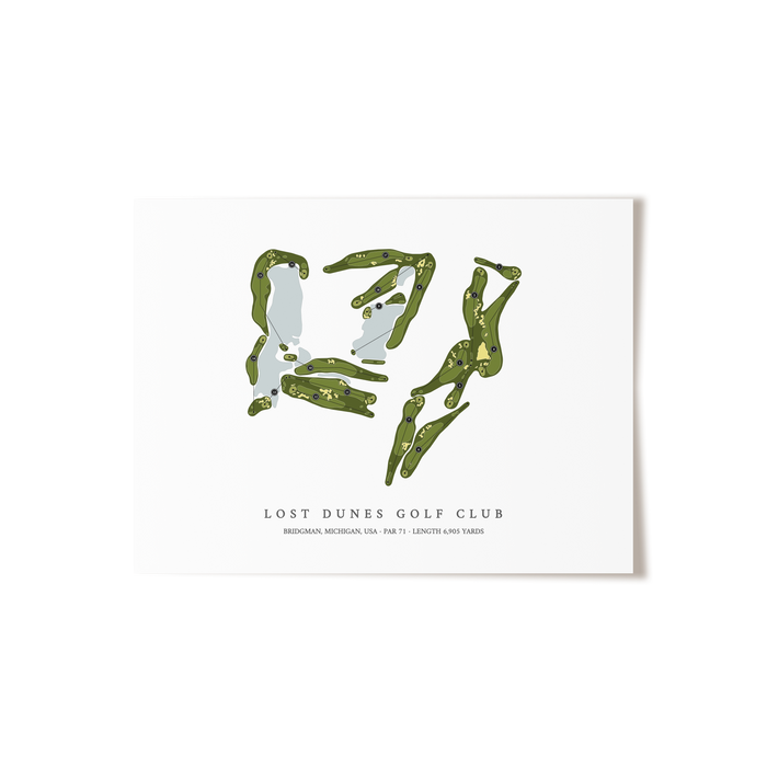 Lost Dunes Golf Club | Golf Course Map | Unframed