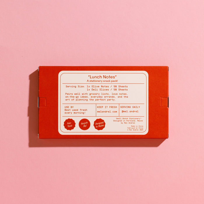 Mel Andrel - Lunch Notes - Deli & Olive Sticky Note 2 Pack -