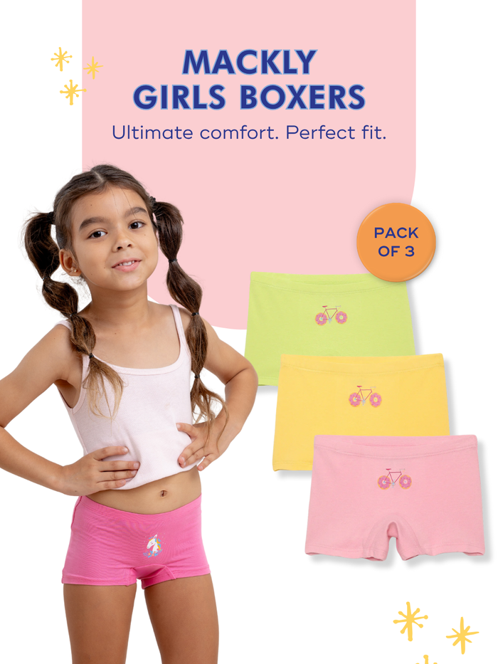 Mackly Girls Boxers - Pack of 3 | DONUT CYCLE