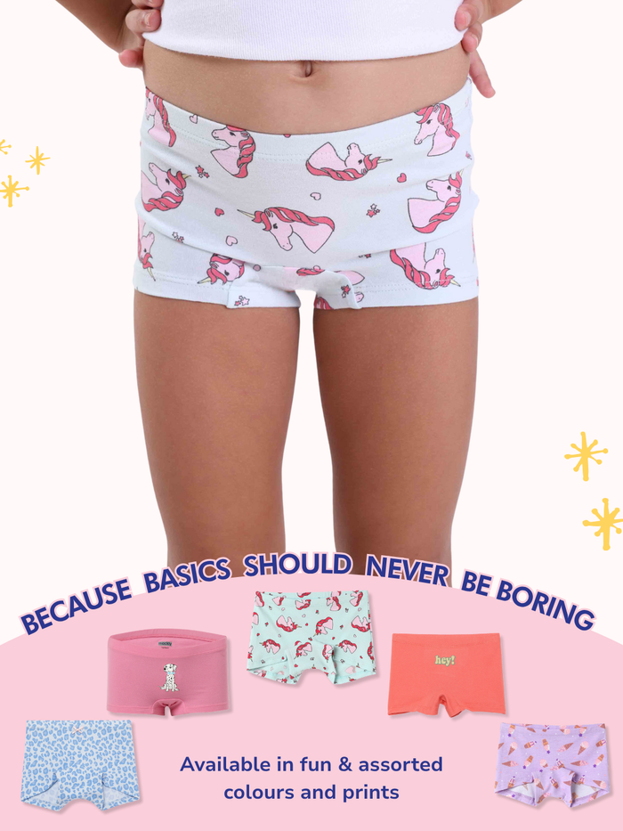 Mackly Girls Boxers - Pack of 3 | MAGIC UNICORN