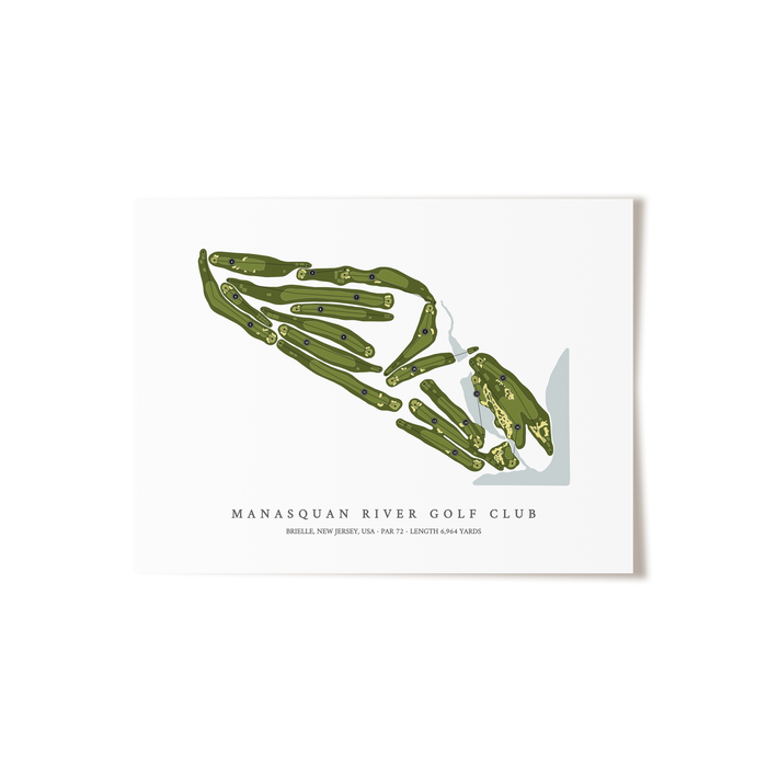 Manasquan River Golf Club | Golf Course Map | Unframed