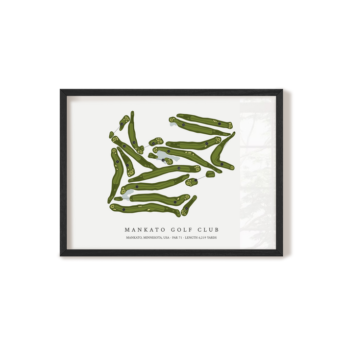 Mankato Golf Club | Golf Course Map | Black Frame