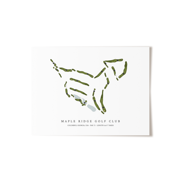 Maple Ridge Golf Club | Golf Course Map | Unframed