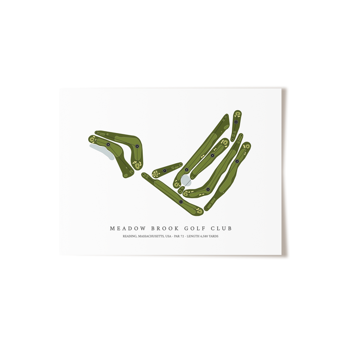 Meadow Brook Golf Club | Golf Course Map | Unframed