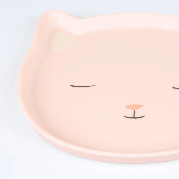 Meri Meri - Melamine Pink Cat Plate -