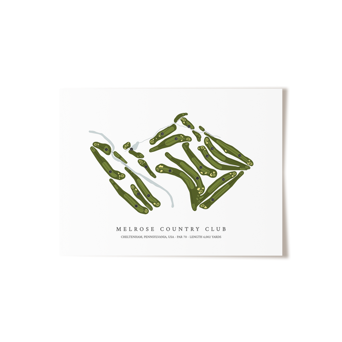 Melrose Country Club | Golf Course Map | Unframed