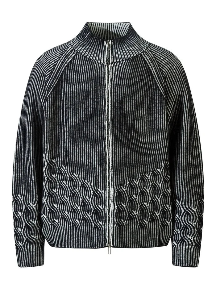 Men's Cable-Knit Zip-Up Cardigan
