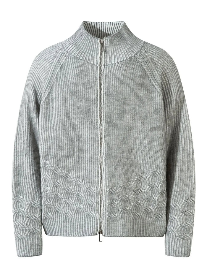 Men's Cable-Knit Zip-Up Cardigan