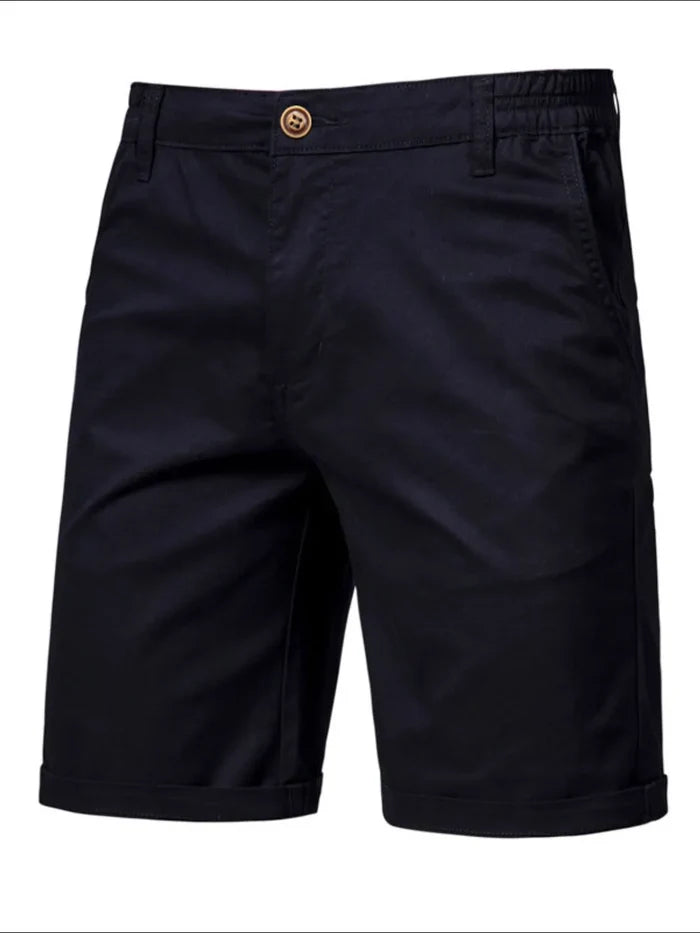 Men's Elastic Waist Shorts with Pockets