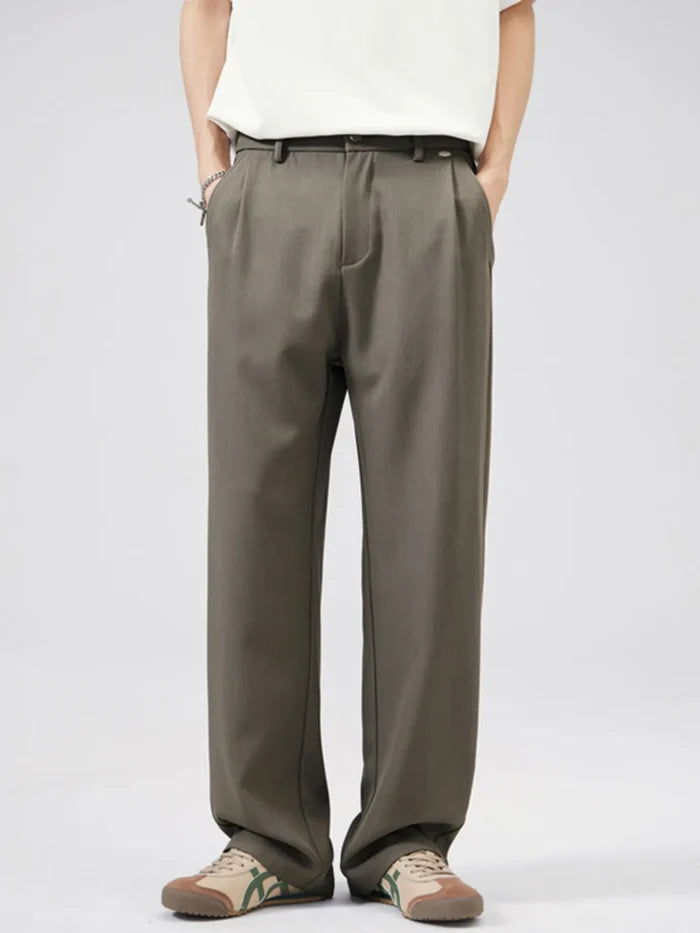 Men's Full Size Wide Leg Pleated Pants Plus Size
