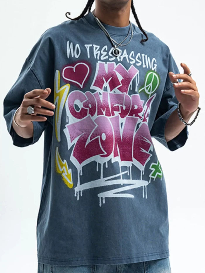 Men's Graphic Round Neck Half Sleeve T-Shirt