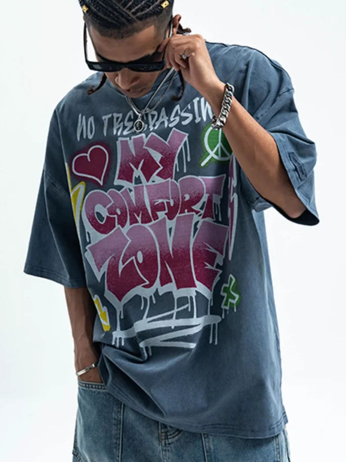 Men's Graphic Round Neck Half Sleeve T-Shirt