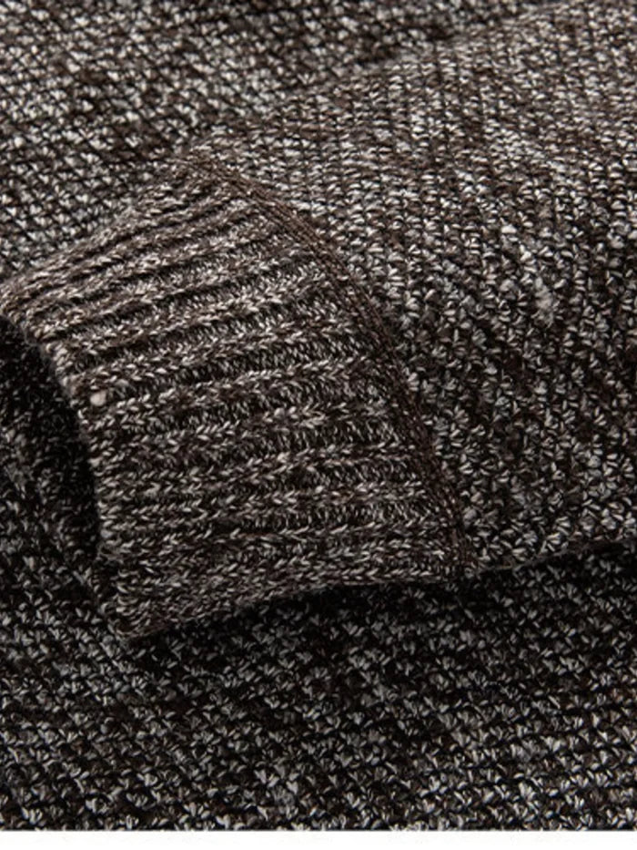 Men's Plus Size Half-Zip Stand Collar Textured Sweater