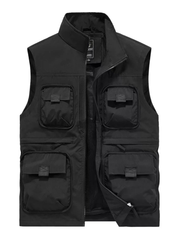 Men's Plus Size Multi-Pocket Cargo Vest