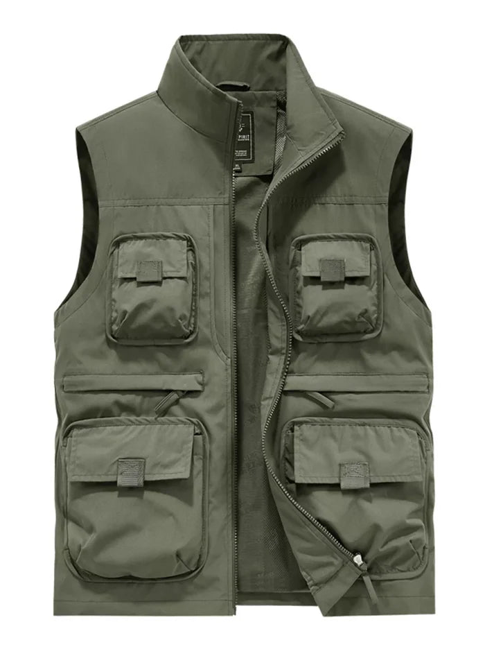 Men's Plus Size Multi-Pocket Cargo Vest