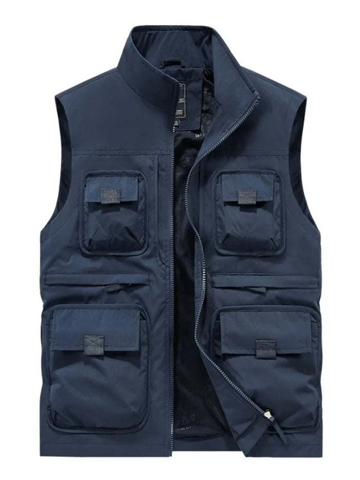 Men's Plus Size Multi-Pocket Cargo Vest