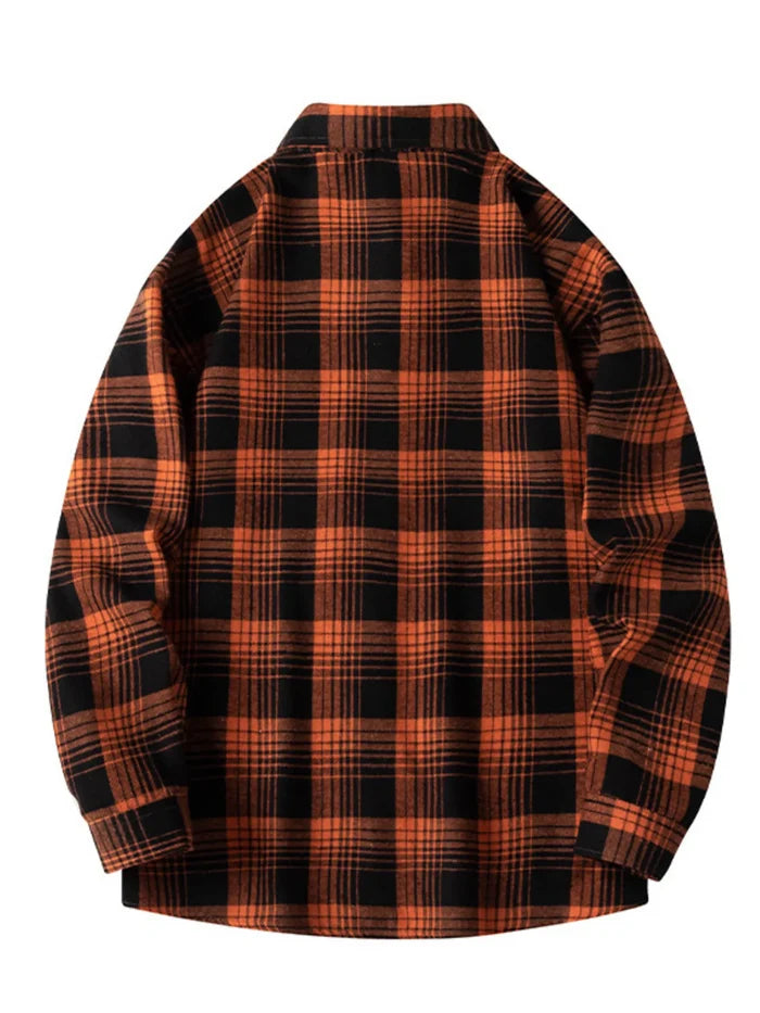 Men's Plus Size Plaid Long Sleeve Shirt