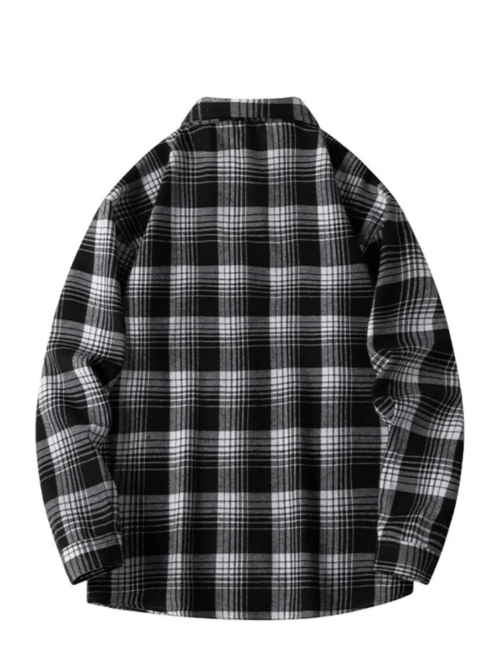 Men's Plus Size Plaid Long Sleeve Shirt